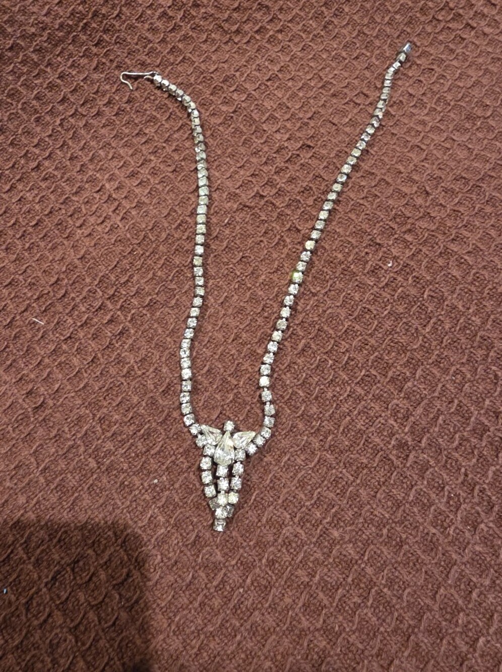 Angel Sparkling Crystal Drop Necklace in Silver